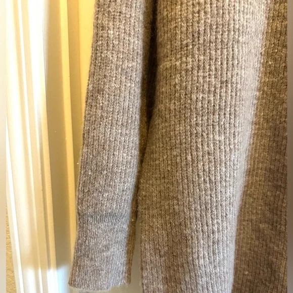 Beige Ribbed Knit Cozy Sweater Dress - Picture 3 of 5